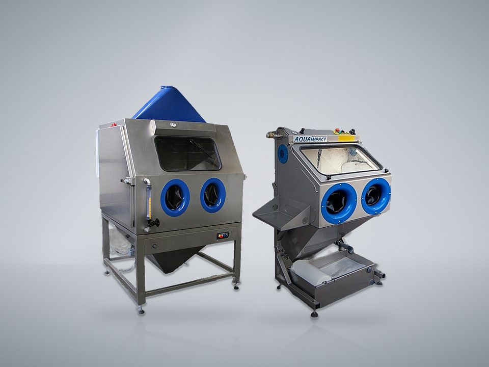 Two Phibo wet blasting cabinets, including the Neptuna